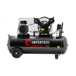 Компресор 100 л, 3 кВт, 220 В, 8 атм, 500 л/хв, 2 циліндри INTERTOOL PT-0014