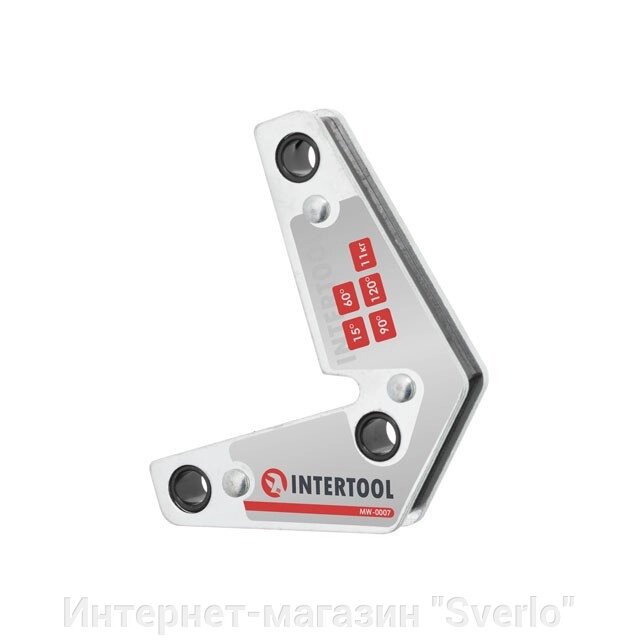 Косинець магнітний для зварювання, 15°, 60°, 90°, 120°, 11 кг, 7585 мм INTERTOOL MW-0007 від компанії Интернет-магазин "Sverlo" - фото 1