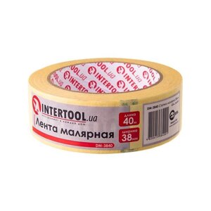 Стрічка малярська 38 мм, 40 м, жовта INTERTOOL DM-3840