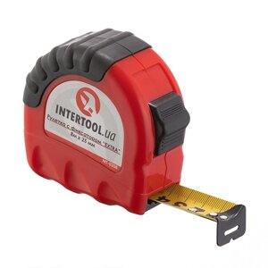 Рулетка з фіксатором 8 м "EXTRA" INTERTOOL MT-0208