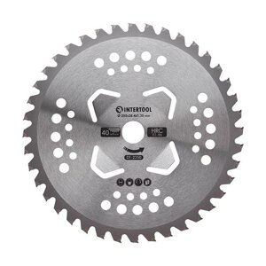 Ніж для мотокоси/тримера з твердосплавними напайками ø255х25.4х1.35 мм 40T, HRC 82-86, 4 підрізні лопаті