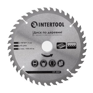 Диск пиляльний для дерева з твердосплавними напайками INTERTOOL CT-3041