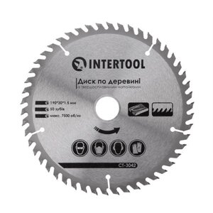 Диск пиляльний для дерева з твердосплавними напайками INTERTOOL CT-3042