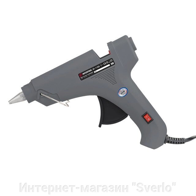 Пістолет клейовий 60(185) Вт, 230 В, 165-180 °C під стрижні 10.8-11.5 мм, 8-20 г/хв, вимикач. INTERTOOL від компанії Интернет-магазин "Sverlo" - фото 1