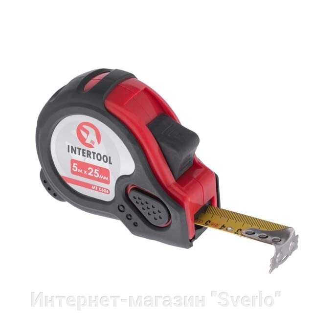 Рулетка з фіксатором 5 м*25 мм "Супер Магніт" INTERTOOL MT-0606 від компанії Интернет-магазин "Sverlo" - фото 1