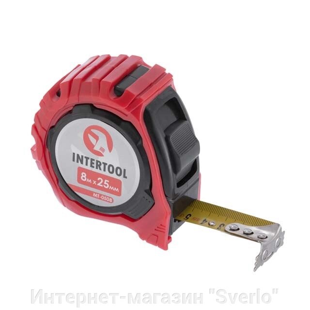 Рулетка з фіксатором 8 м*25 мм "Магніт" INTERTOOL MT-0508 від компанії Интернет-магазин "Sverlo" - фото 1