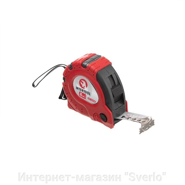 Рулетка з фіксатором 8 м "Супер Магніт" INTERTOOL MT-0308 від компанії Интернет-магазин "Sverlo" - фото 1