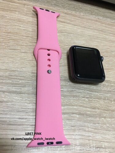 Силіконовий ремінець для Apple watch 42 mm Рожевий