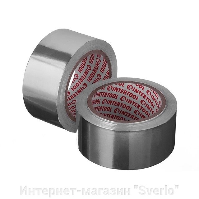 Скотч алюмінієвий термостійкий 50 мм*25 м. INTERTOOL KT-0992 від компанії Интернет-магазин "Sverlo" - фото 1