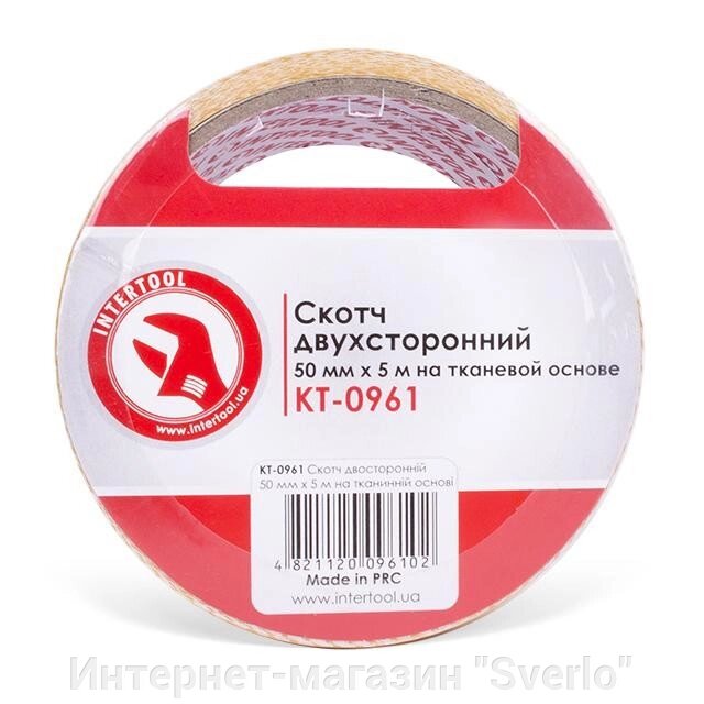 Скотч двосторонній 50мм * 5м на тканинній основі INTERTOOL KT-0961 від компанії Интернет-магазин "Sverlo" - фото 1