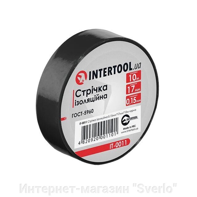 Стрічка ізоляційна 10 м чорна — Купити в Харкові, Києві INTERTOOL IT-0011 від компанії Интернет-магазин "Sverlo" - фото 1