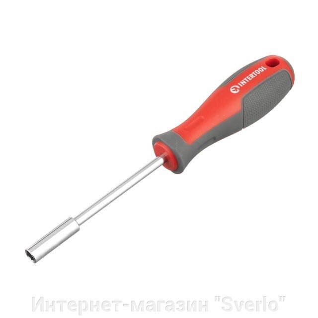 Викрутка з магнітним тримачем для насадок 1/4" 100 мм, Cr-V INTERTOOL VT-3300 від компанії Интернет-магазин "Sverlo" - фото 1