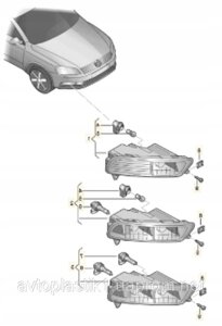 Протитуманні фари VW Passat B7 EUR 10-14 права (Depo) з функцією денного світла 3AA941662F