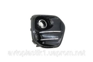Решітка переднього бампера праве Kia Sportage QL 15-18 (Тайвань) чорний глянець, хром молдинги 86522D9100