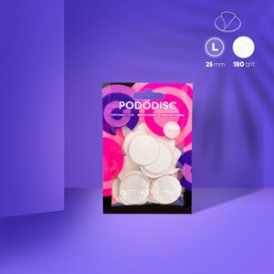 Змінні файли білі для педикюрного диска PodoDisc Staleks Pro L 180 гритів (50 шт.) PDF-25-180W