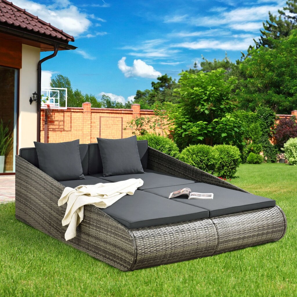 Садове двомісне ліжко-лежак зі штучного ротанга - порівняння