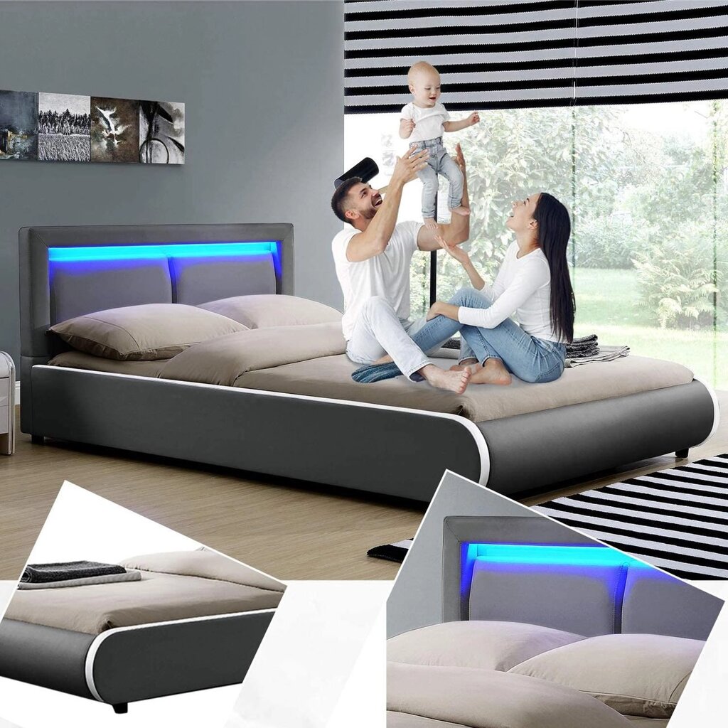 Ліжко двоспальне MURC 180х200 см. з LED-підсвіткою - доставка