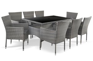 Преміумкомплект плетених меблів LORENS стіл + 8 стільців
