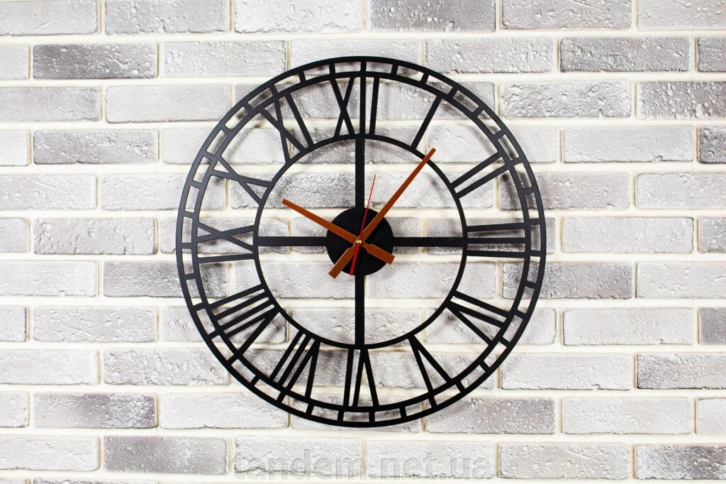 Годинник настінний металевий Viz-a-Viz СТОЛІТТЯ (50 см). Великий годинник, металевий, відкритий від компанії Підприємство ТАНДЕМ - фото 1
