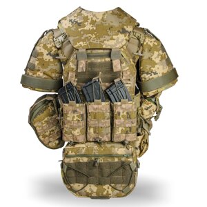Бронежилет Warmor gen. 3 Suit Піксель штурмовий бронекостюм з захистом боків, паху, плечей, шиї 1 класу ДСТУ (без плит)
