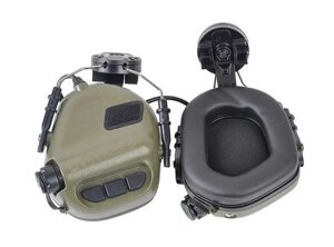 Тактичні навушники EARMOR M31H з кріпленнями під каску FAST (койот)