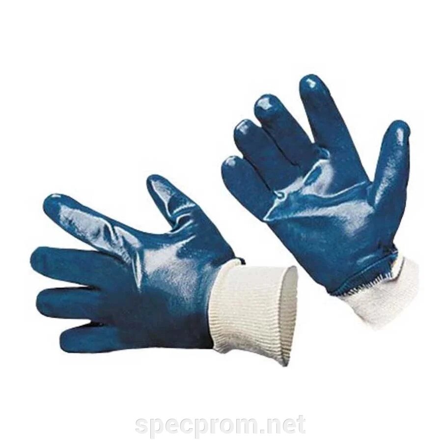 Рукавички Нітрільниє сині МБС (В'язаний манжет) від компанії SpecProm - фото 1