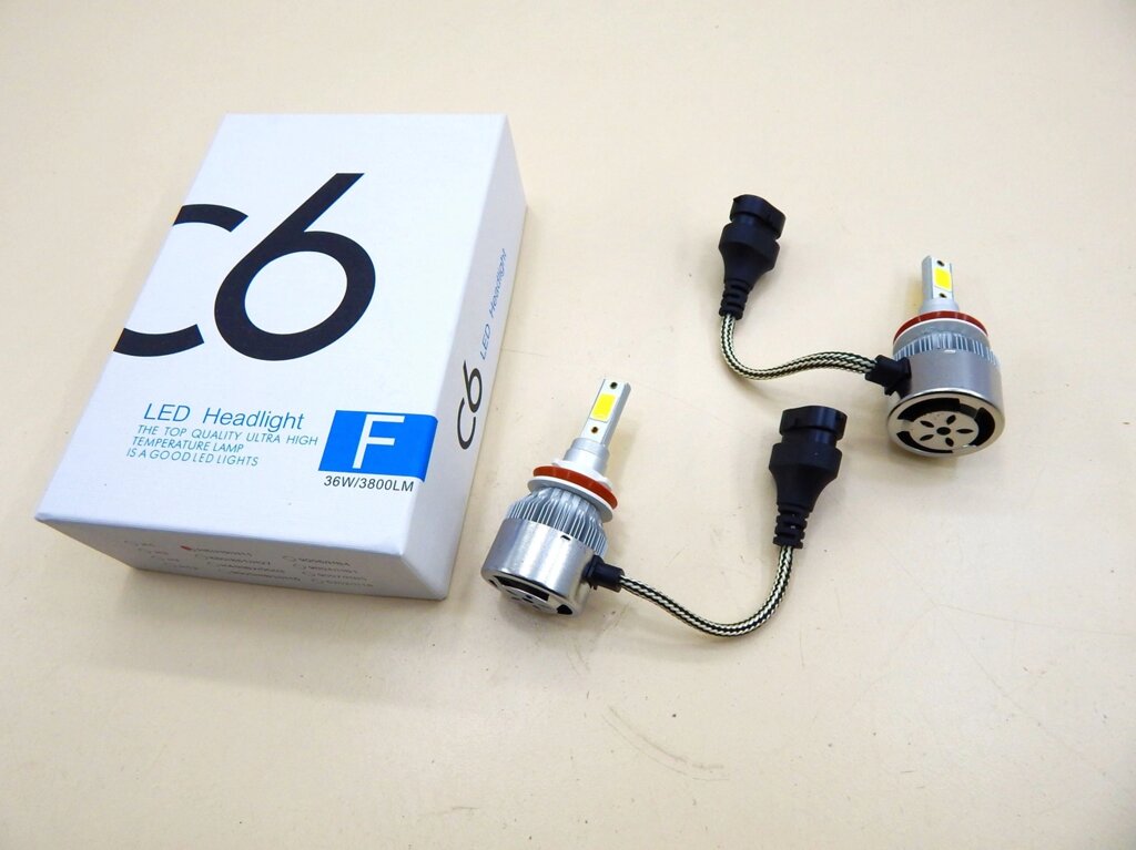 Автолампи H11 LED HeadLight 6000K (36w/3800Lm) 12В (2шт) (пр-во С6) ПД 170417 від компанії Інтернет-магазин "Запчастінкі" - фото 1