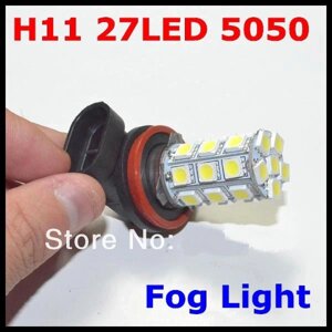 Лампа автомобільна H8 H11 LED 27 діодів! 5050 1200LM 6000K (ціна за 1ШТ) 172.73