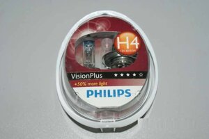 Лампа H4 P43 12v 60/55w vision PLUS +60%2шт) (вр-во philips) з 607343