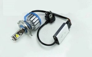 LED лампи головного світла лампа LED H4 T1 12v-24v 6000k 3500L радіатор з вентилятором