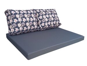 Комплект водовідштовхуючих подушок для палет-дивана eGarden PEACH BLOSSOM 120x80x10/120x60x20