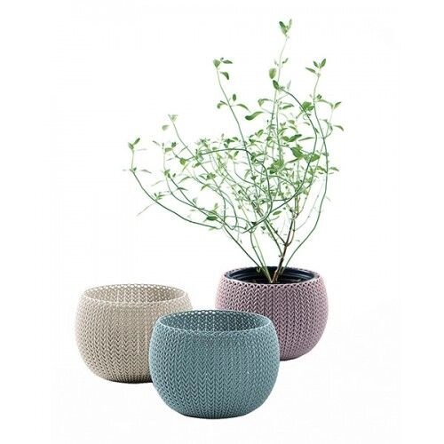 Горщик для рослин COZIES Herb Pot, комплект з 3-х шт, колір: бузковий + блакитний + беж - характеристики