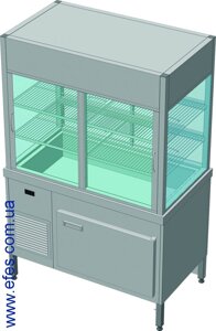 Прилавок-Вітрина холодильний З БОКСОМ ПВХЛС-К 1200х700 ( 1000 ) х1300 СТАНДАРТ 201 / Ст. 3