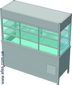 Прилавок-Вітрина холодильний З БОКСОМ ПВХЛС-К 1800х700 ( 1000 ) х1300 МАЙСТЕР 304/304