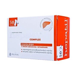 Hepatil Complex (гепатопротектор з екстрактом артишока, вітамінами групи В, Е) 50 шт., Польща