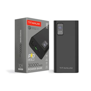 Повербанк TITANUM 728S 30000mAh 22.5W Black чорний