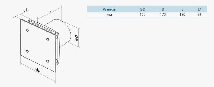 Осевой вентилятор Вентс 100 Модерн