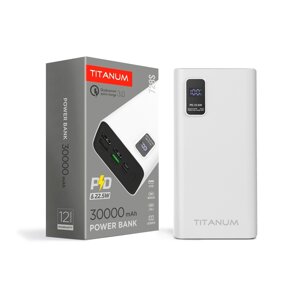 Повербанк TITANUM 728S 30000mAh 22.5W White білий