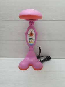 Настільна лампа Tinko Бегемот рожевий з годинником