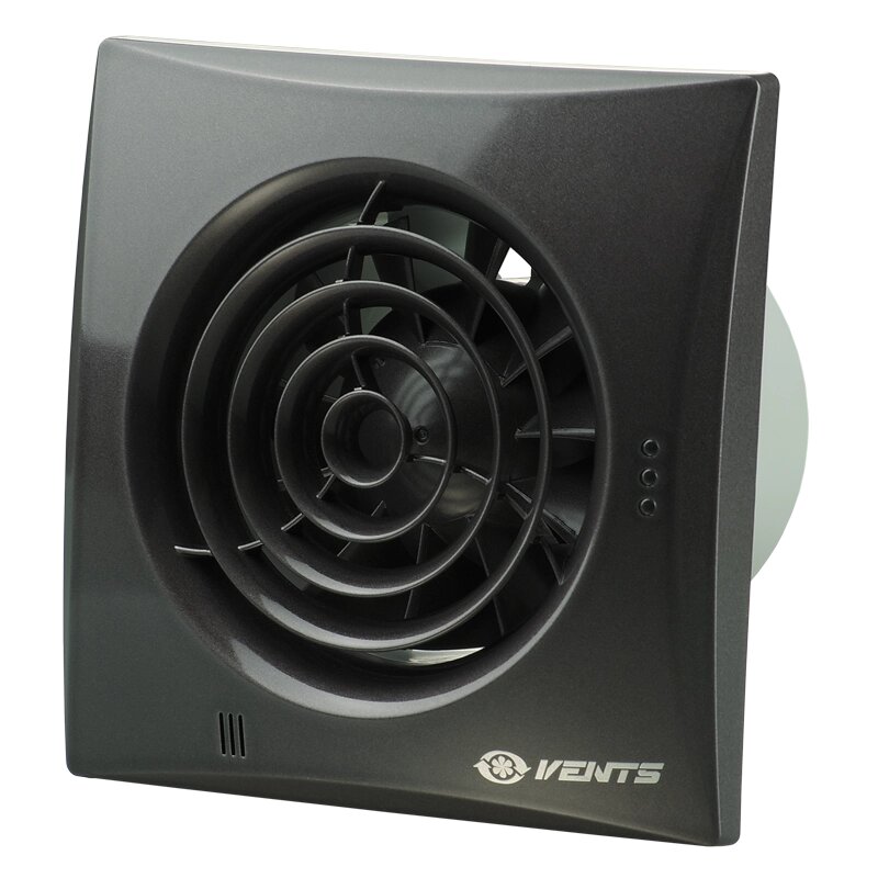 Вентилятор Вентс Квайт 100 ЧОРНИЙ САПФІР безшумний з клапаном та на підшипниках від компанії Світ Вентиляції - фото 1