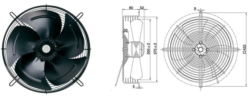 Вентилятори 4D-350-S-G від компанії ТОВ "Грін Фрост" - фото 1
