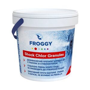 Froggy ChloriShock G140. Хлор Шок в гранулах, 40 кг Хлор швидкої дії без різкого запаху хлору (Гіпохлорит кальцію 70%