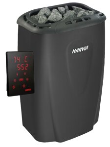 Кам'янка електрична Harvia Moderna V45XE Black з виносним пультом у комплекті, 4,5 кВт