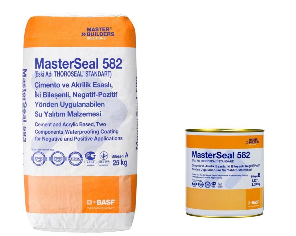 MasterSeal 582 -27 kg (цементно-акриловий гідроізоляційний склад) SET від компанії ТМ OCEAN group - фото 1