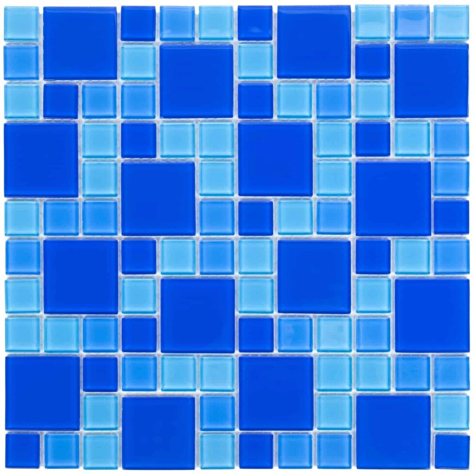 Мозаїка скляна Aquaviva Cristall Dark Blue (23 - 48 мм) для басейну від компанії ТМ OCEAN group - фото 1