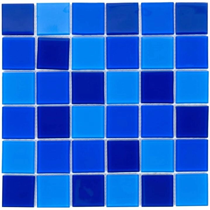 Мозаїка скляна Aquaviva Cristall Dark Blue (48мм) для басейну від компанії ТМ OCEAN group - фото 1