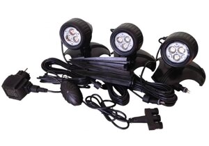 Світильник ставковий LED lamp set 3x3 з автоматичним датчиком увімкнення.