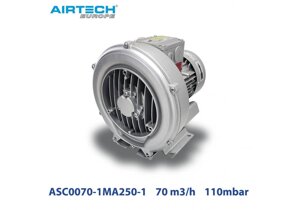 Вихровий компресор для ставка одноступінчастий AIRTECH ASC0070-1MA250-1 70 м3/год 110mbar