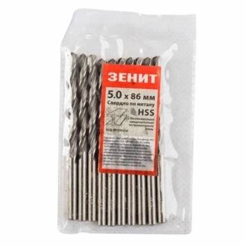 Свердло HSS по металу 5.0х86 мм (10 шт) Зенит від компанії Tekman Shop - фото 1