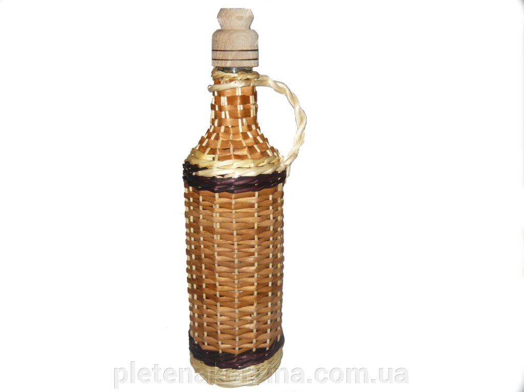 Бутылка оплетеная лозой 1л ##от компании## Плетена корзина - ##фото## 1